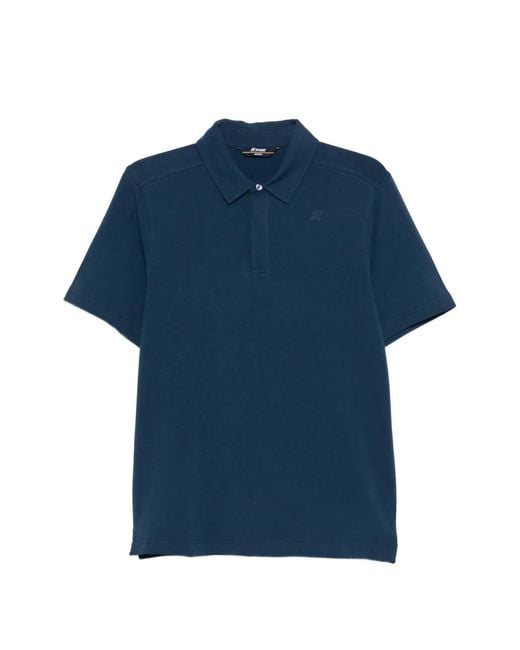 K-Way Blue Logo-Detail Polo Shirt for men