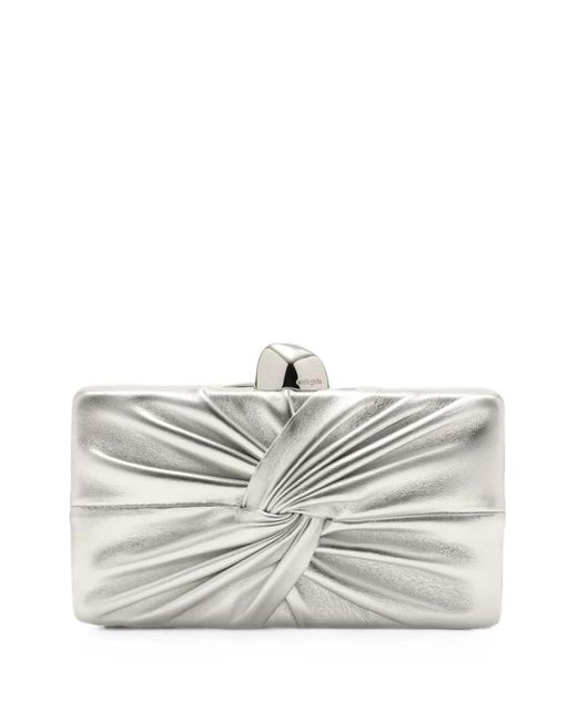 Cult Gaia Gray Lisse Knotted Clutch Bag