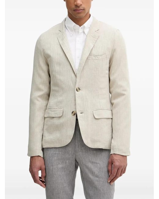 Lindbergh Natural Herringbone Blazer for men