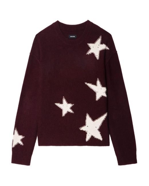Zadig & Voltaire Purple Pullover Markuz 100% Kaschmir