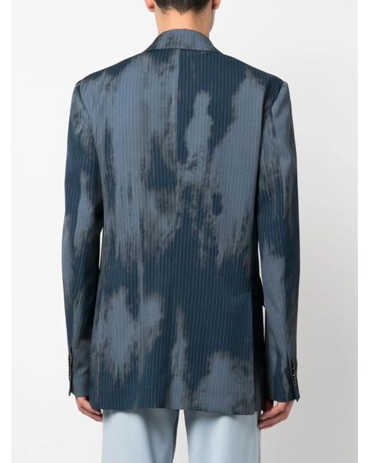 Amiri Blue Double-Breasted Blazer for men