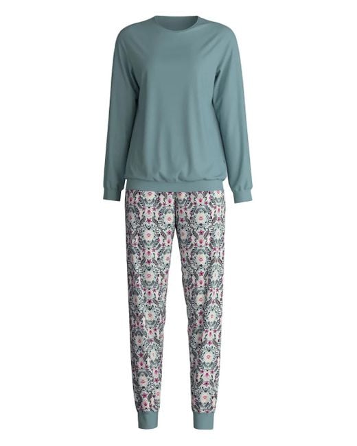 Calida Blue Floral-Print Pyjama Set