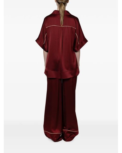Roksanda Red Nael Piping-Detail Trousers