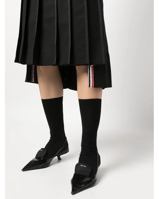 Thom Browne Black High-Waisted Pleated Skirt