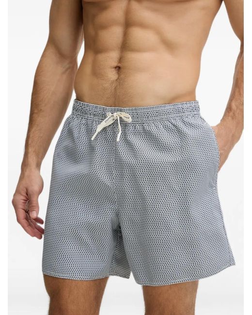 ARMANI EXCHANGE Gray Short De Bain À Lien De Resserrage Et Logo Imprimé for men
