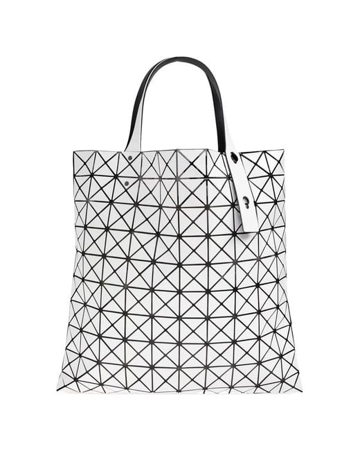 Issey Miyake White Geometric-Print Tote Bag