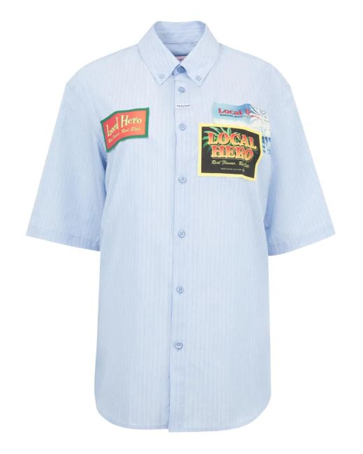 Camicia Gessata di Martine Rose in Blue da Uomo