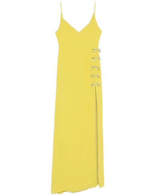 Vestido de fiesta con detalle de lazo Elie Saab de color Yellow