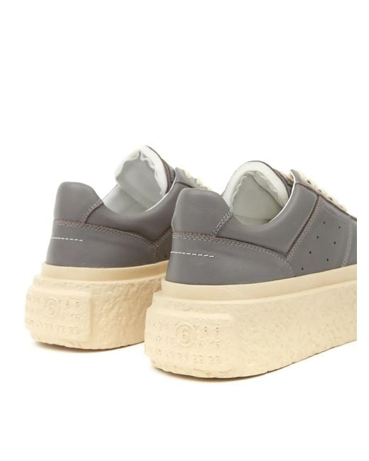 MM6 by Maison Margiela Gray Chunky Sole Gambetta Sneakers With