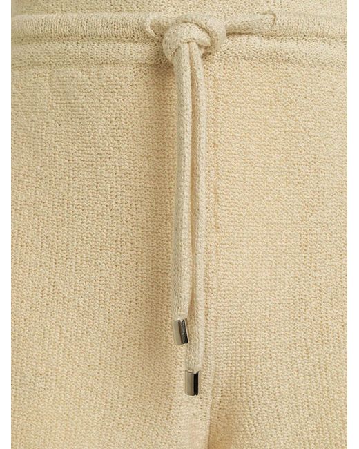 Laneus Natural Knitted Drawstring Shorts for men