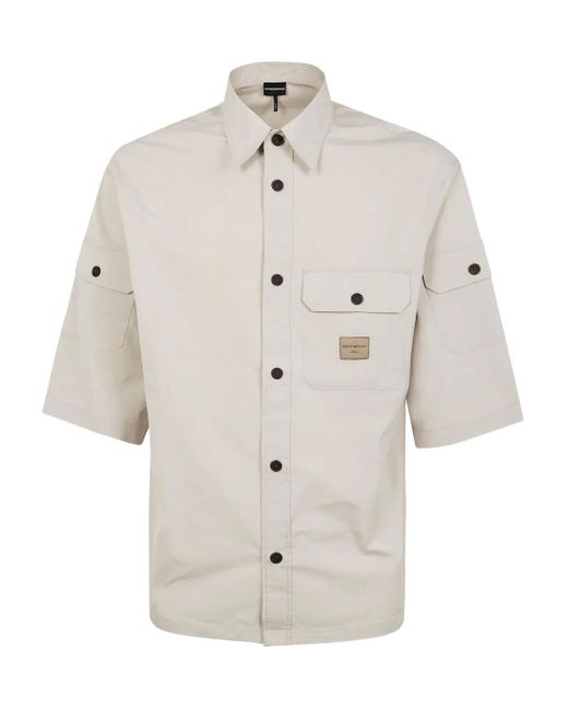 Emporio Armani Overhemd Met Logopatch in het White voor heren