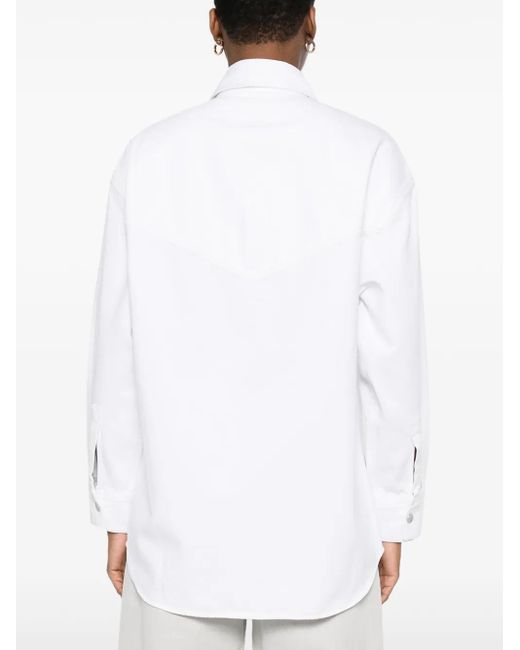Agolde White Press-Stud Shirt