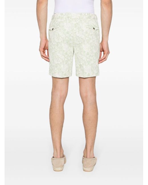 Dell'Oglio Natural Floral-print Cotton Bermuda Shorts for men