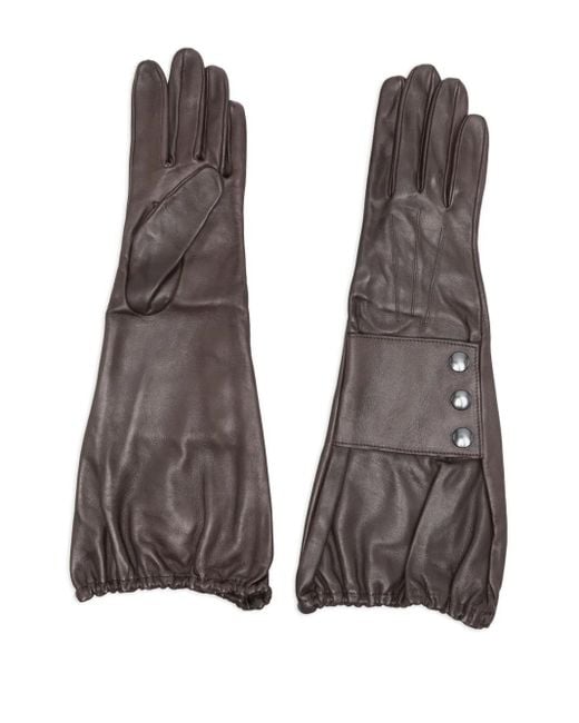 Manokhi Gray Leather Gloves