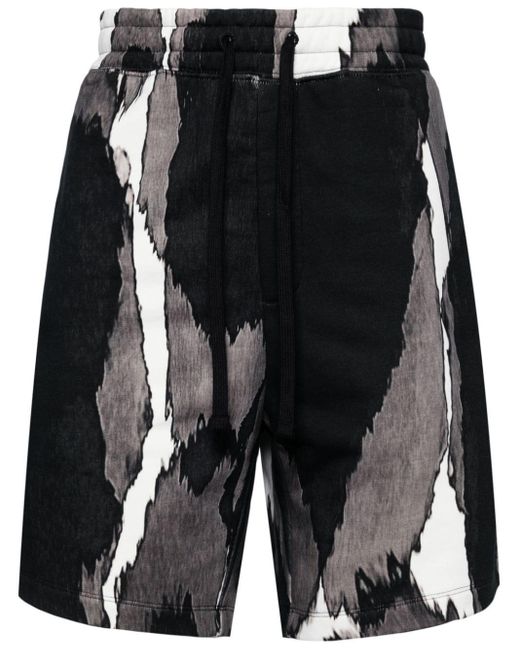 HUGO Black Abstract-print Cotton Track Pants for men