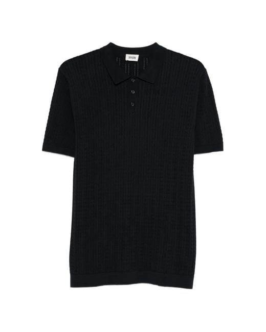 Drykorn Black Polo Triton En Maille Torsadée for men