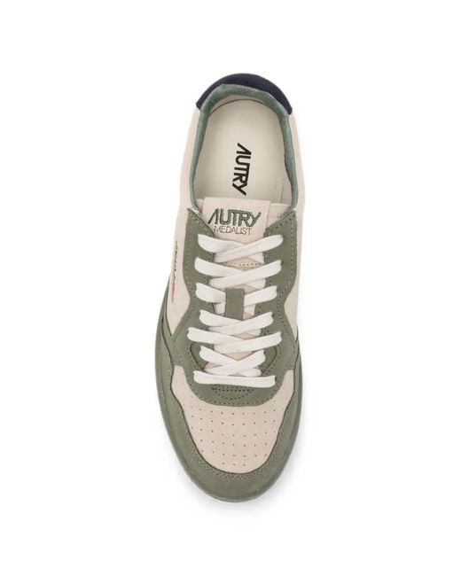 Autry Natural Medalist Panelled Suede Sneakers for men