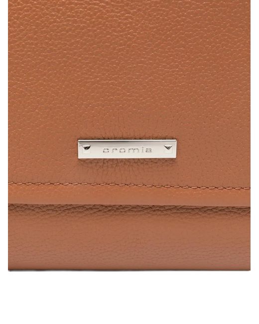 Cromia Brown Grained Leather Shoulder Bag