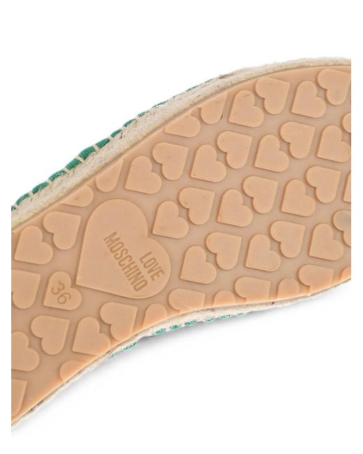 Moschino Green Logo-Print Espadrilles