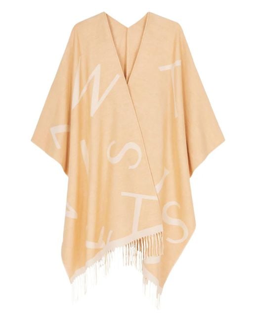 Twinset White Fringed Cape