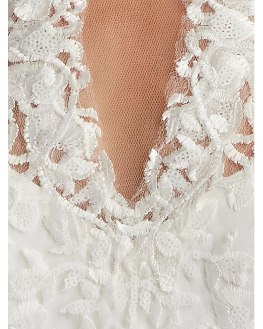 Tadashi Shoji Gray Heiss Floral-Lace Gown