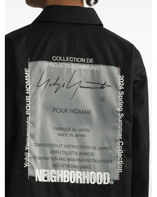 Yohji Yamamoto Black X Neighborhood Cotton Coat for men