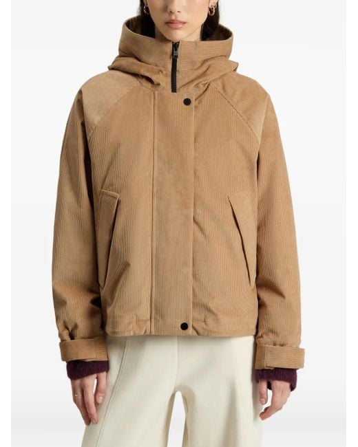 Woolrich Natural Cropped Jacket With High Collar