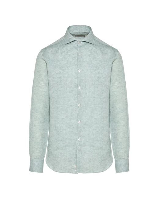 Canali Blue Buttoned Shirt for men