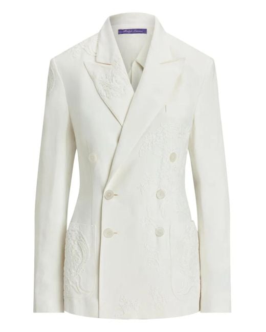 Ralph Lauren White Collen Blazer