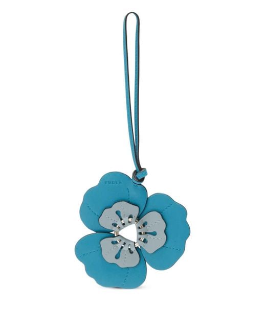Furla Allegra フローラル キーホルダー Blue
