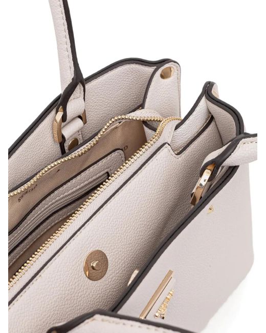 Guess White Meridian Logo-Charm Tote Bag