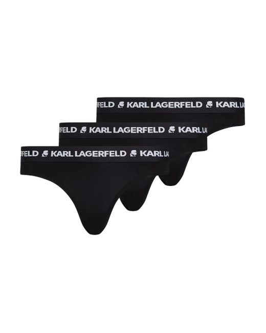 Karl Lagerfeld Drie Slips Met Logoband in het Black