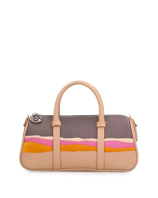 Longchamp Pink X Caroline Hélain Small Patchwork Holdall Bag