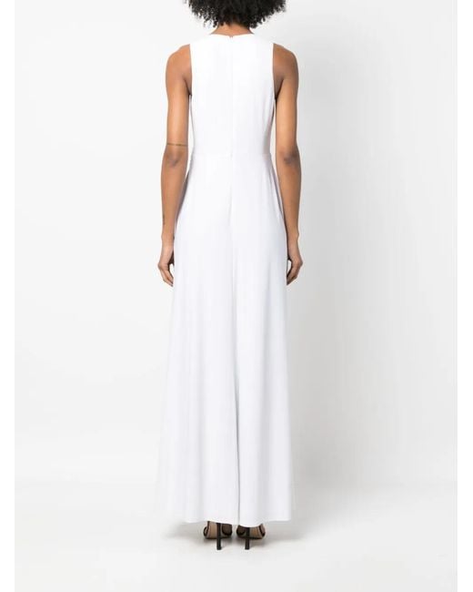 Ralph Lauren White Wrap-Detail Long Dress