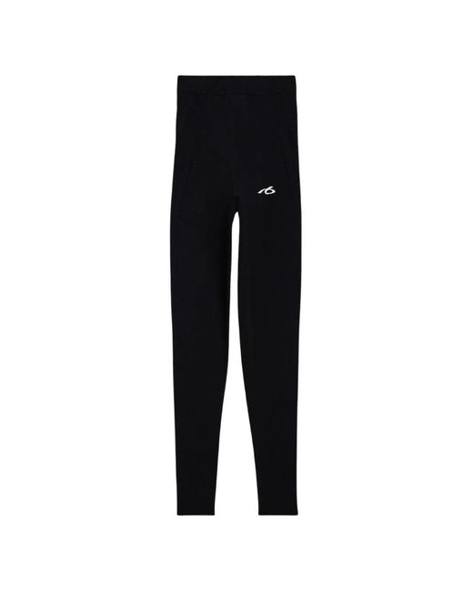 Balenciaga Black Techwear Ribbed Leggings