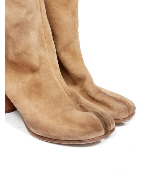 Maison Margiela Brown Tabi 60Mm Leather Ankle Boots