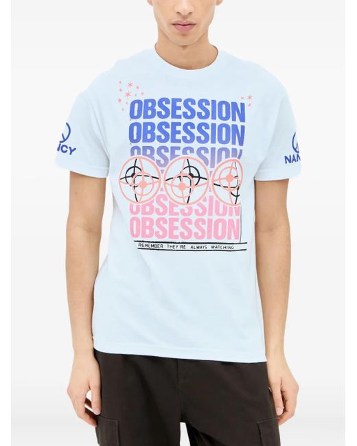 Nancy Ganz White Graphic-Print Crew-Neck T-Shirt for men