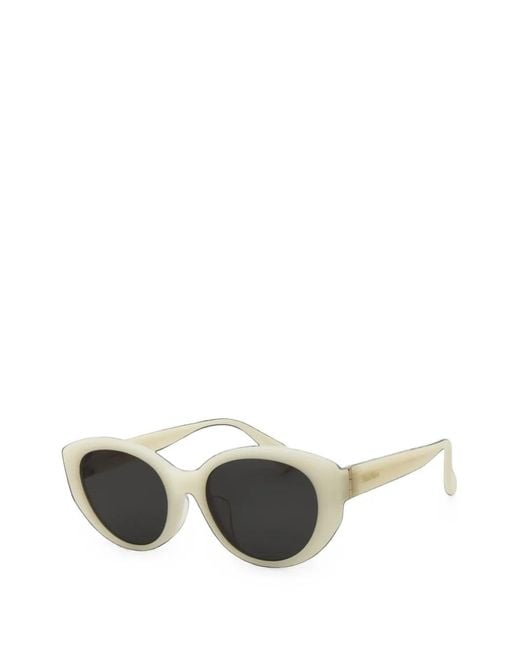 Max Mara White Lunettes De Soleil À Monture Ronde