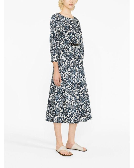 Max Mara White Morris-patterned Cotton Dress