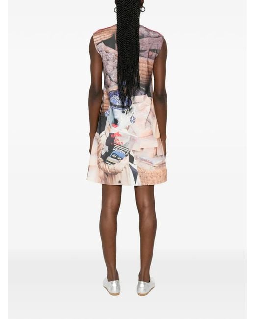 The Artistylist White Graphic-Print Sleeveless Dress