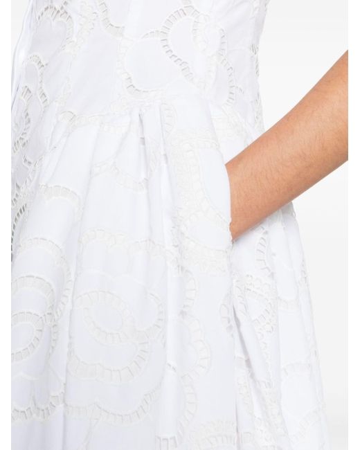 Huishan Zhang White Alain Broderie-anglaise Dress - Women's - Polyester/cotton