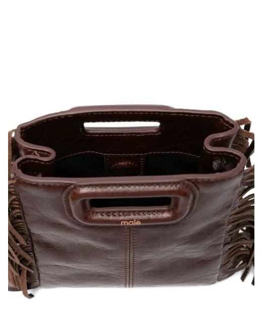 Bolso mini con flecos Maje de color Brown