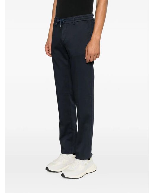 Mason's Blue Milano Drawstring Trousers for men