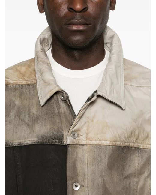 Rick Owens Gray Jumbo Worker Panelled Jacket for men