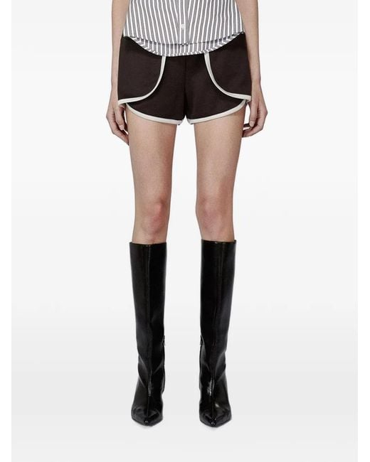 SRVC Studio Black Origami Contrast-Binding Shorts