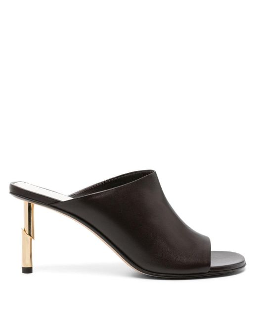 Lanvin Black Sequence 75mm Leather Mules
