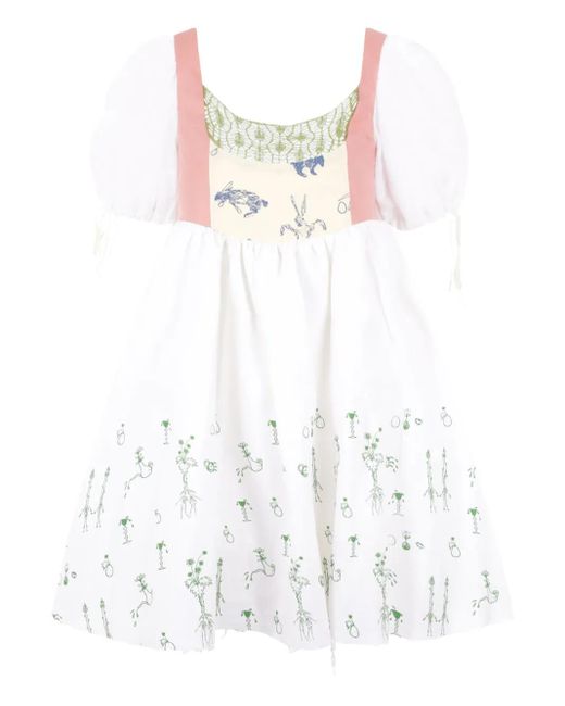 Rabbit White Aga Graphic-Print Dress