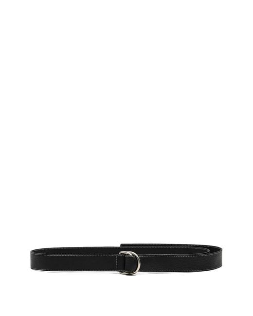 AMI White Supple Leather Double-Buckle Belt (35Mm)