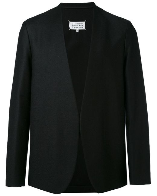 Maison Margiela Minimal Collarless Blazer in Black for Men | Lyst