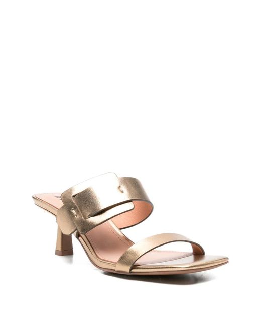 Bibi Lou Brown Buckle-Strap Mules